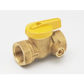 Brass 1-in FIP x 1-in FIP Gas Valve w/Side Tap