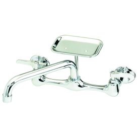 Wallmount Heavy Duty Brass w/ Soap Dish - 8&quot; Tubular Spout - Chrome