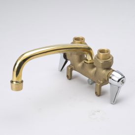 Traditional Rough Brass Laundry Tray Faucet - Chrome Handles