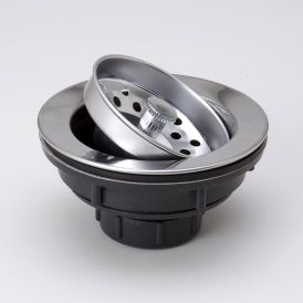 Stainless Steel Clad Plastic Sink Strainer 4-1/2-in Flange