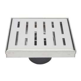 6-in Polished Chrome Off-set Pattern Square 2-in Shower Drain