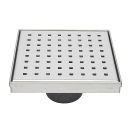 6-in Polished Chrome Compact Grid Pattern Square 2-in Shower Drain