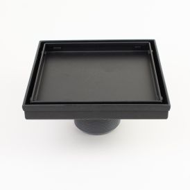 4-in Matte Black Tile-In Square 2-in Shower Drain