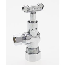 Chrome Plated Brass 5/8-in COMP x 3/8-in COMP Angle Stop w/Loose Key