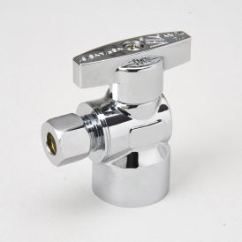 Chrome Plated Brass 1/2-in FIP x 1/4-in COMP Angle Stop