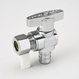 1/2-in F1807 PEX x 3/8-in COMP Chrome Plated Brass Angle Stop