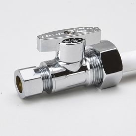 Chrome Plated Brass 3/8-in COMP x 3/8-in COMP Straight Stop