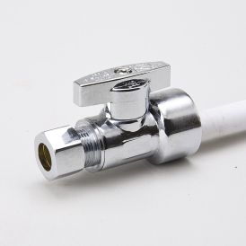 Chrome Plated Brass 1/2-in FIP x 3/8-in COMP Straight Stop