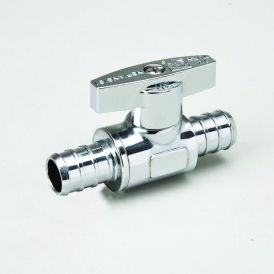 Chrome Plated Brass 1/2-in PEX x 1/2-in PEX Straight Stop