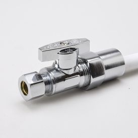 Chrome Plated Brass 1/2-in CPVC x 3/8-in COMP Straight Stop
