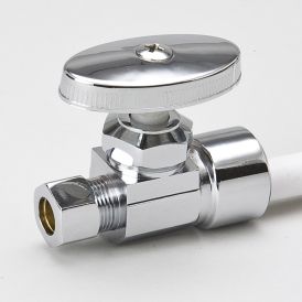 Chrome Plated Brass 1/2-in FIP x 3/8-in COMP Straight Stop