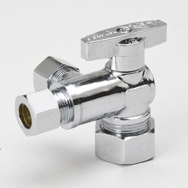 Chrome Plated Brass 5/8-in COMP x 3/8-in COMP x 1/4-in COMP Dual Outlet Stop