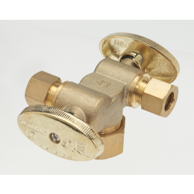 Brass 5/8-in COMP x 3/8-in COMP x 1/4-in COMP Dual Outlet Stop