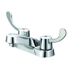 Two Metal ADA Lever Handle Less Pop-Up- Round Base - Brass Waterways - Chrome