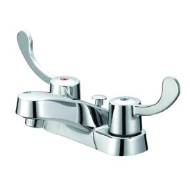 Two Metal ADA Lever Handle w/ Pop-Up- Round Base - Brass Waterways -  Chrome