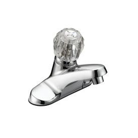 Single Acrylic Handle Less Pop-Up - Round Base - Chrome