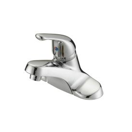 Single Metal Lever Handle Less Pop-Up - Round Base - Brass Waterways - Chrome
