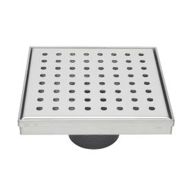 6-in Brushed Nickel Zero Pattern Square 2-in Shower Drain