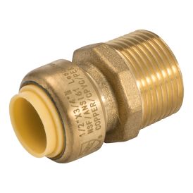 1/2-in PF x 3/4-in MIP Brass Push Fit Male Adapter
