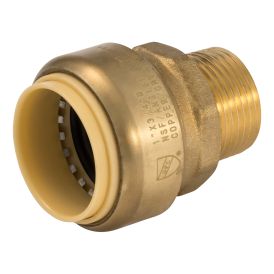 1-in PF x 3/4-in MIP Brass Push Fit Male Adapter