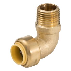 1/2-in PF x MIP Brass Push Fit 90 Male Elbow