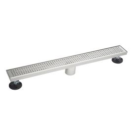 24-in Polished Chrome Compact Grid Pattern Linear 2-in Shower Drain