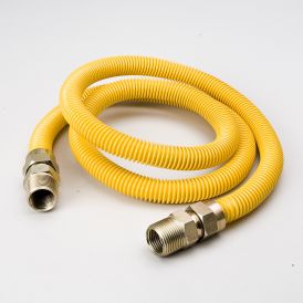 12-in 1/2-in ID Yellow Coated CSST Gas Connector -  1/2-in MIP x 1/2-in MIP